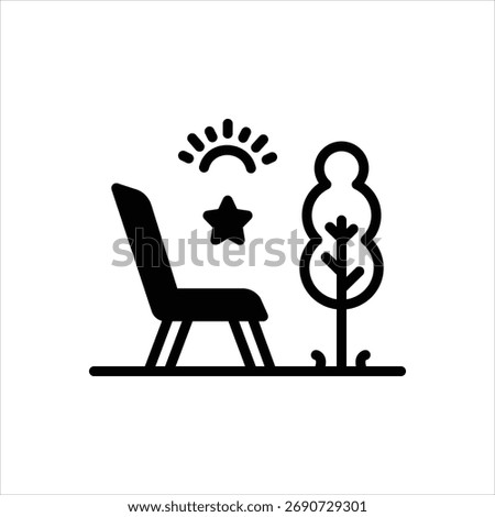 Vector black icon for outdoor spaces