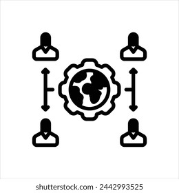 Vector black icon for outsource