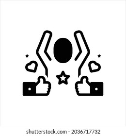 Vector black icon for outstanding