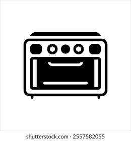 Vector black icon for oven
