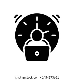 Vector black icon for overtime