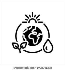 Icono negro vector para el ozono