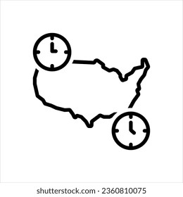 Vector black icon for pacific time