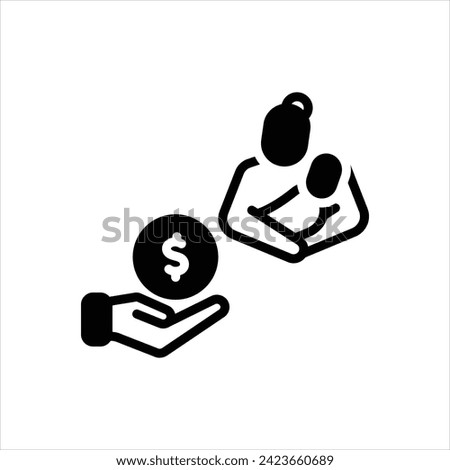 Vector black icon for paid parental