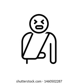 Vector black icon for painful