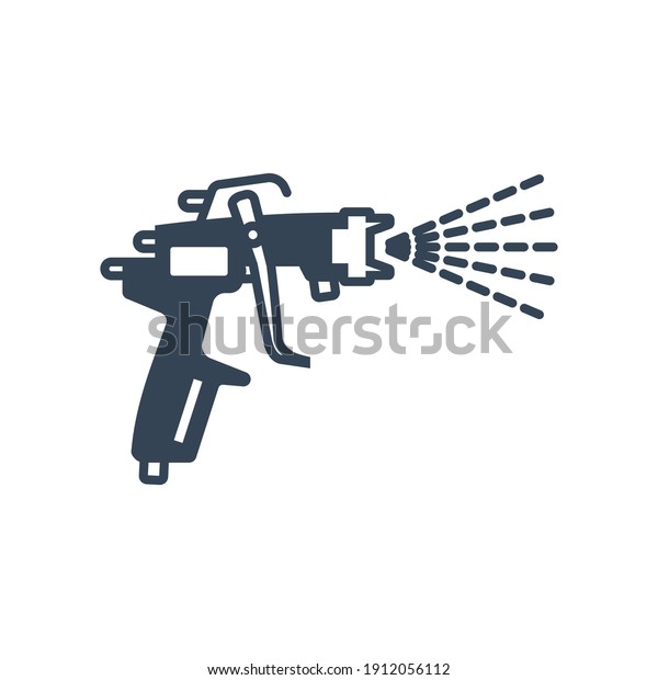 Vector Black Icon Paint Spray Gun Stock Vector (Royalty Free ...