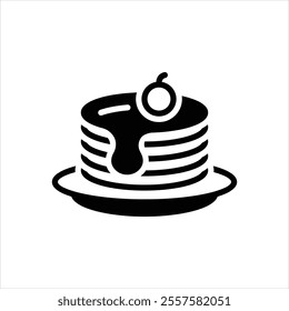 Vector black icon for pancake