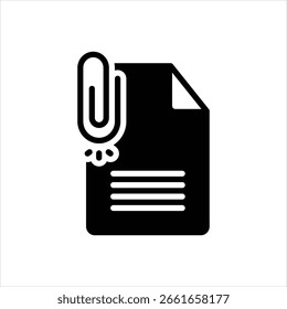 Vector black icon for paper clip
