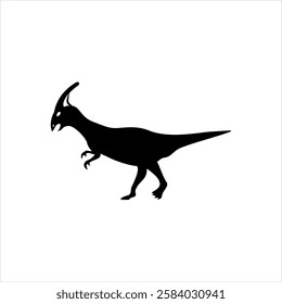 Vector black icon for parasaurolophus