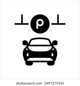Vector black icon for parking