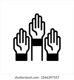 Vector black icon for participate