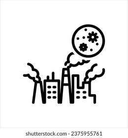 Vector black icon for particulates