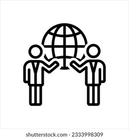 Vector black icon for partnership 
