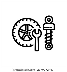 Vector black icon for parts