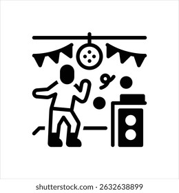 Vector black icon for party