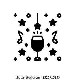 Vector black icon for party celebration