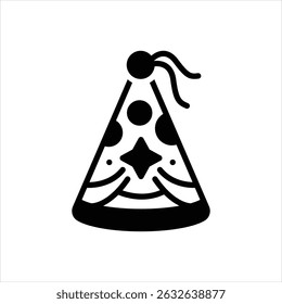 Vector black icon for party hat