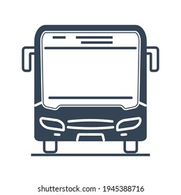 Vector black icon passenger road land transport, bus