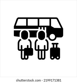 Vector black icon for passengers