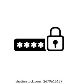 Icono negro del Vector para la gestión de la Contraseña