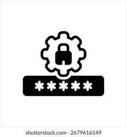 Icono negro del Vector para la gestión de la Contraseña