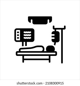 Vektorschwarzes Symbol für den Patienten