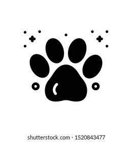 Vector black icon for paw print