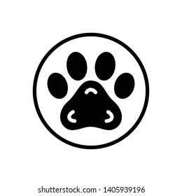 Vector black icon for pawprint