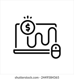 Vector black icon for pay per click