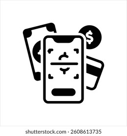 Vector black icon for payment option