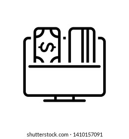 Vector black icon for payment options