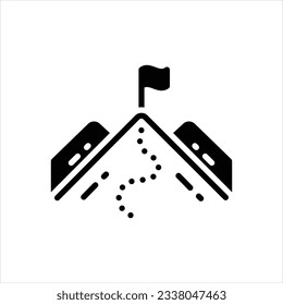 Vektorschwarzes Symbol für den Gipfel