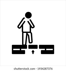 Icono negro vector para peatón