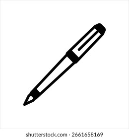 Ícone de vetor preto para caneta