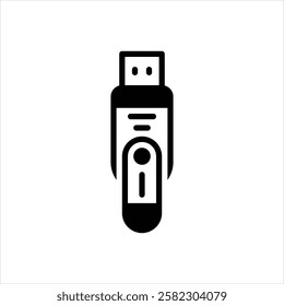 Vector black icon for pen drive