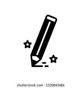 Vector black icon for pencil 