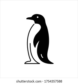Vector black icon for penguin