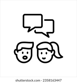 Icono negro vector para la gente que habla