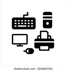 Vector black icon for peripheral