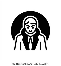 Icono negro vector para persona