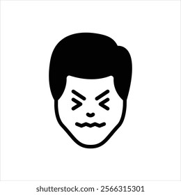 Vector black icon for pessimistic