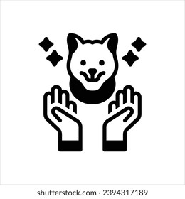 Icono negro vector para el cuidado de mascotas