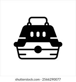 Vector black icon for pet carrier