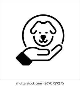 Ícone preto vetorial para animais de estimação