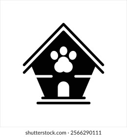 Vector black icon for pet house