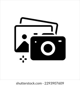 Icono negro vector para la foto