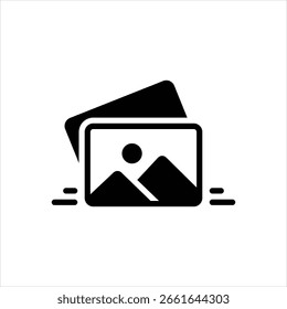 Ícone de vetor preto para foto