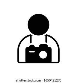 Vector black icon for photographer