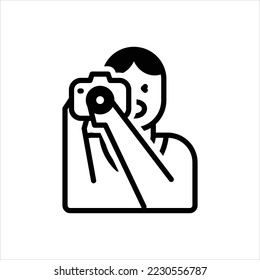 Vector black icon for photographer