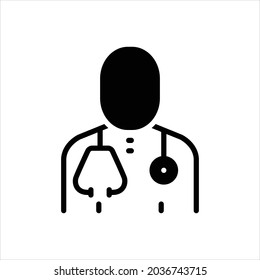 Vector black icon for physician